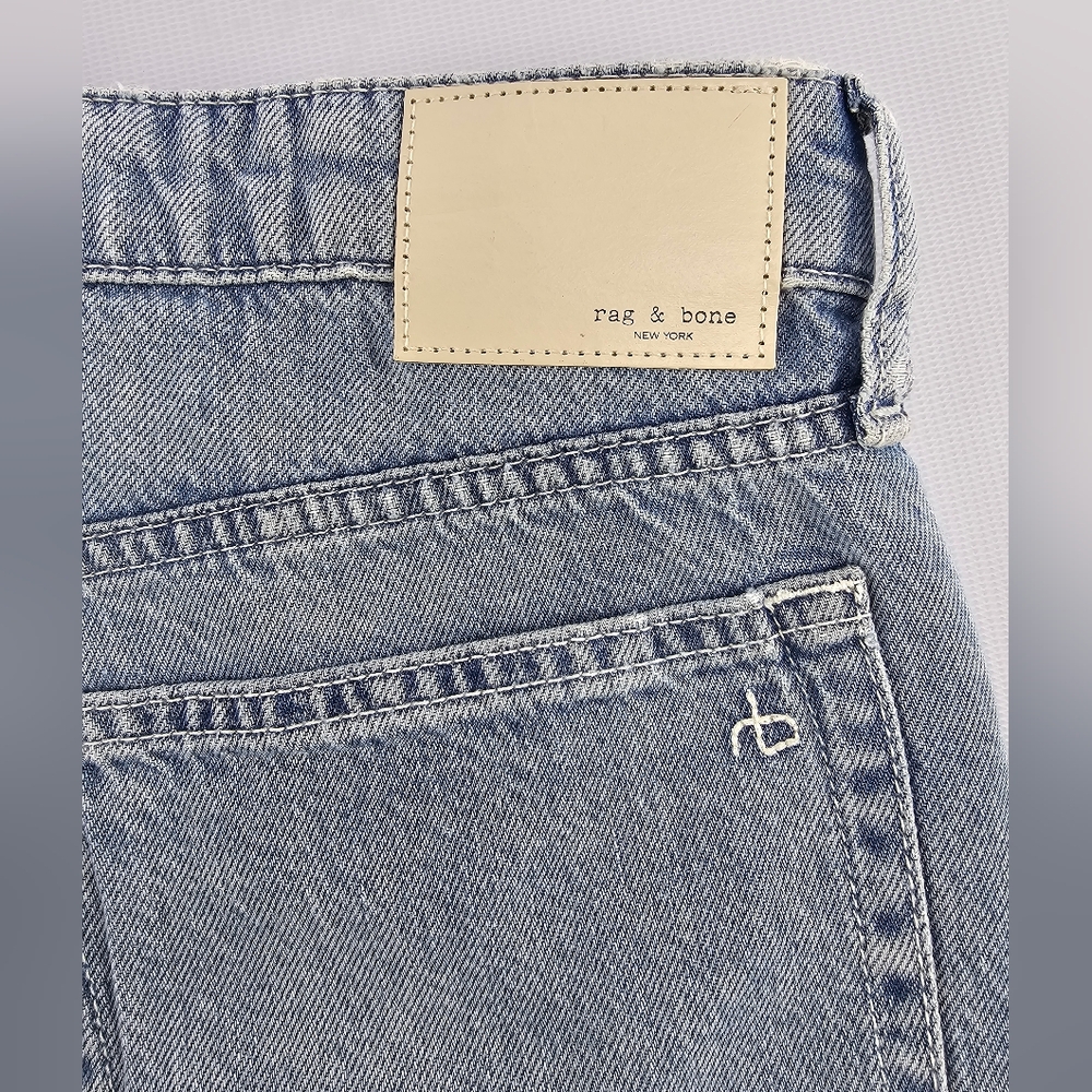 rag & bone Featherweight Logan Straight Mid-Rise Wide-Leg Jeans Size 30 - Picture 9 of 15